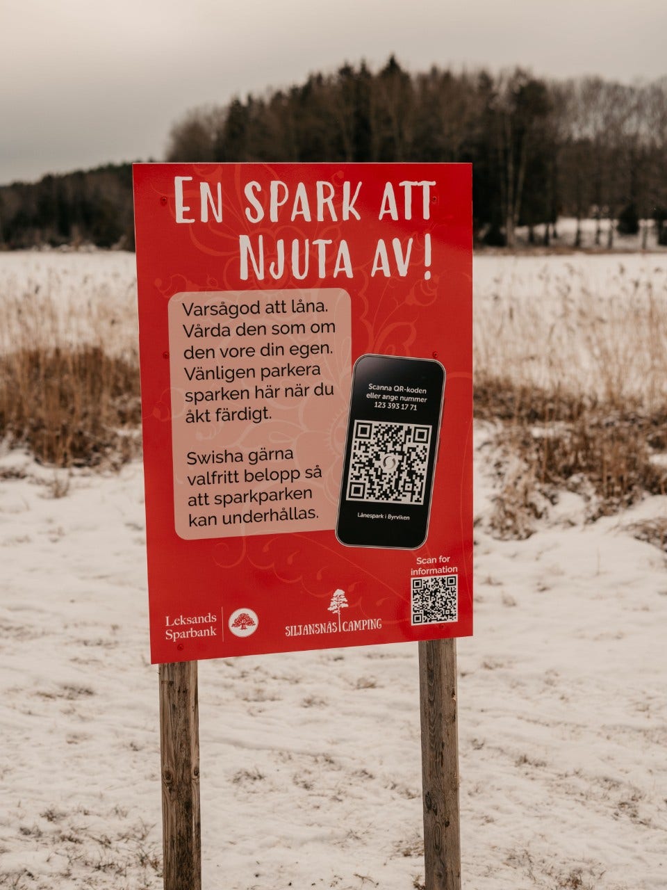 Invigning av lånesparkar på Byrviken i Siljansnäs.