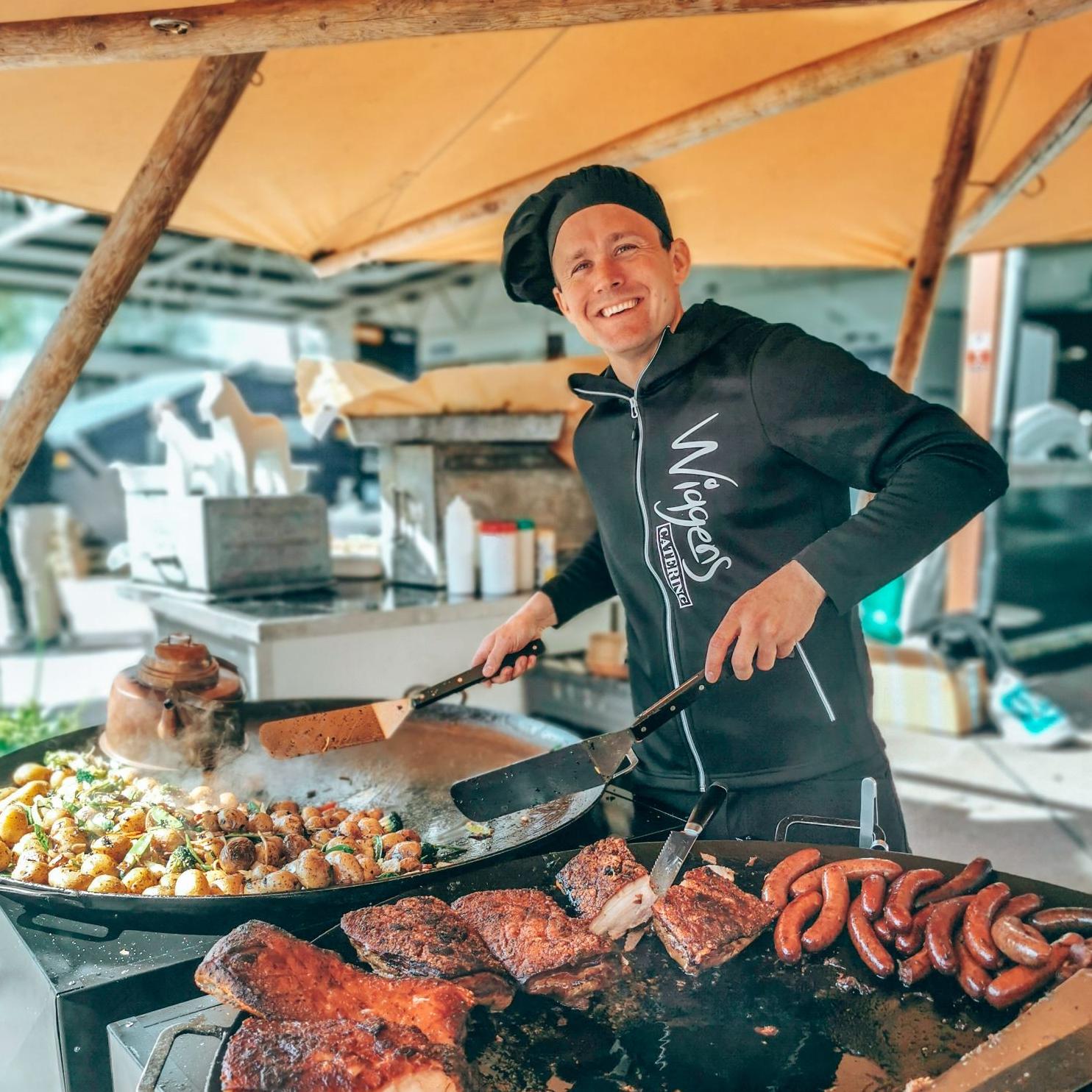 Wiggens Catering och kocken Fredrik Wigg in action.