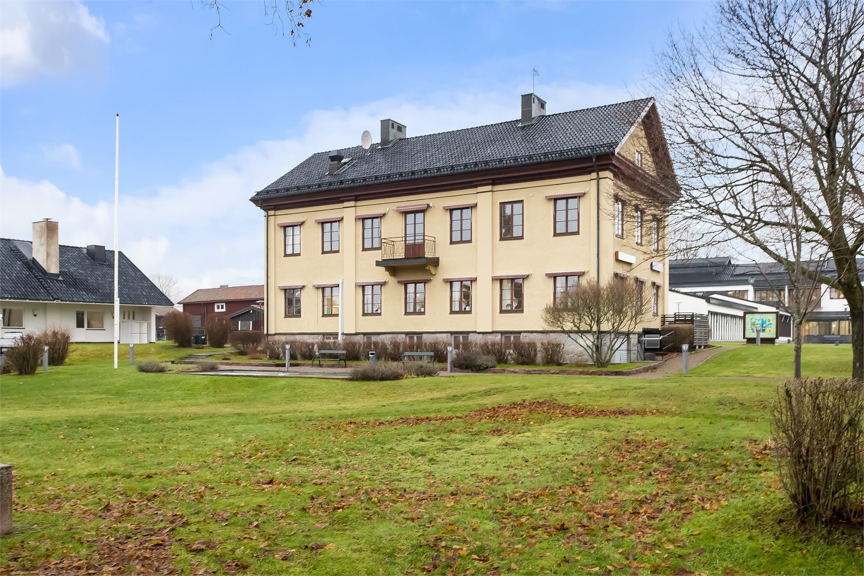 Exteriören av Herrgården, Gamla Sparbankshuset i Leksand.